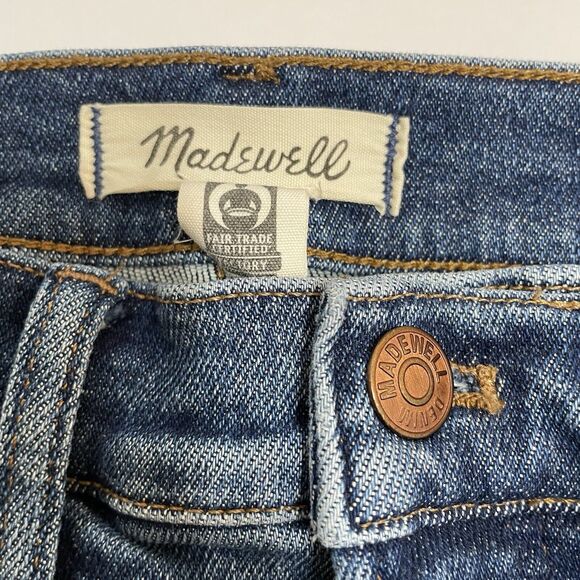 Madewell THE PERFECT VINTAGE JEANS Women’s Size 26 Medium Blue Denim Raw Hem - Picture 7 of 11